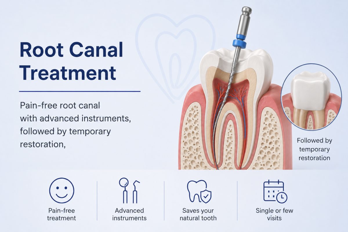 Root Canal Treatment with dentist at The White Dental Practice, dental clinic near me in Mankapur Nagpur